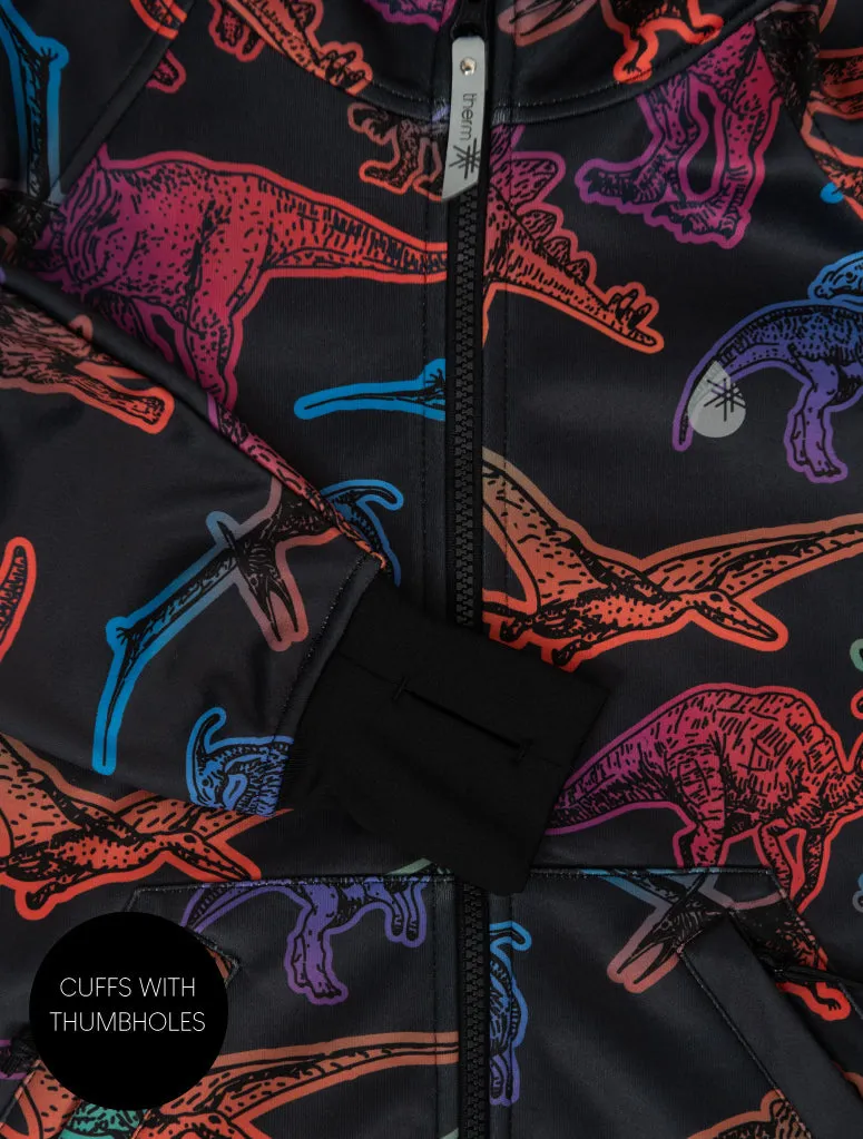 All-Weather Hoodie - Neon Dino | Waterproof Windproof Eco