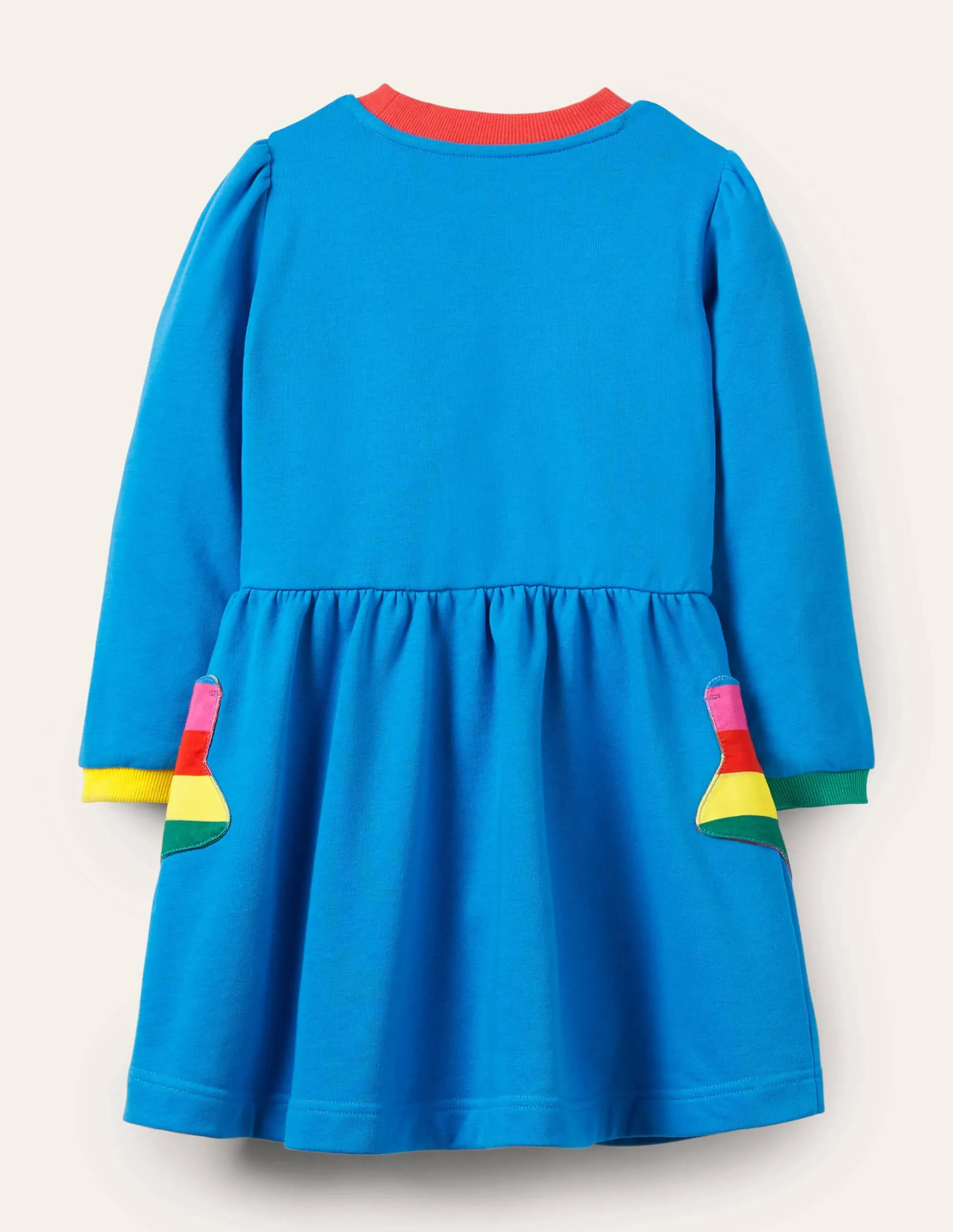 Appliqué Pocket Dress-Moroccan Blue Stars