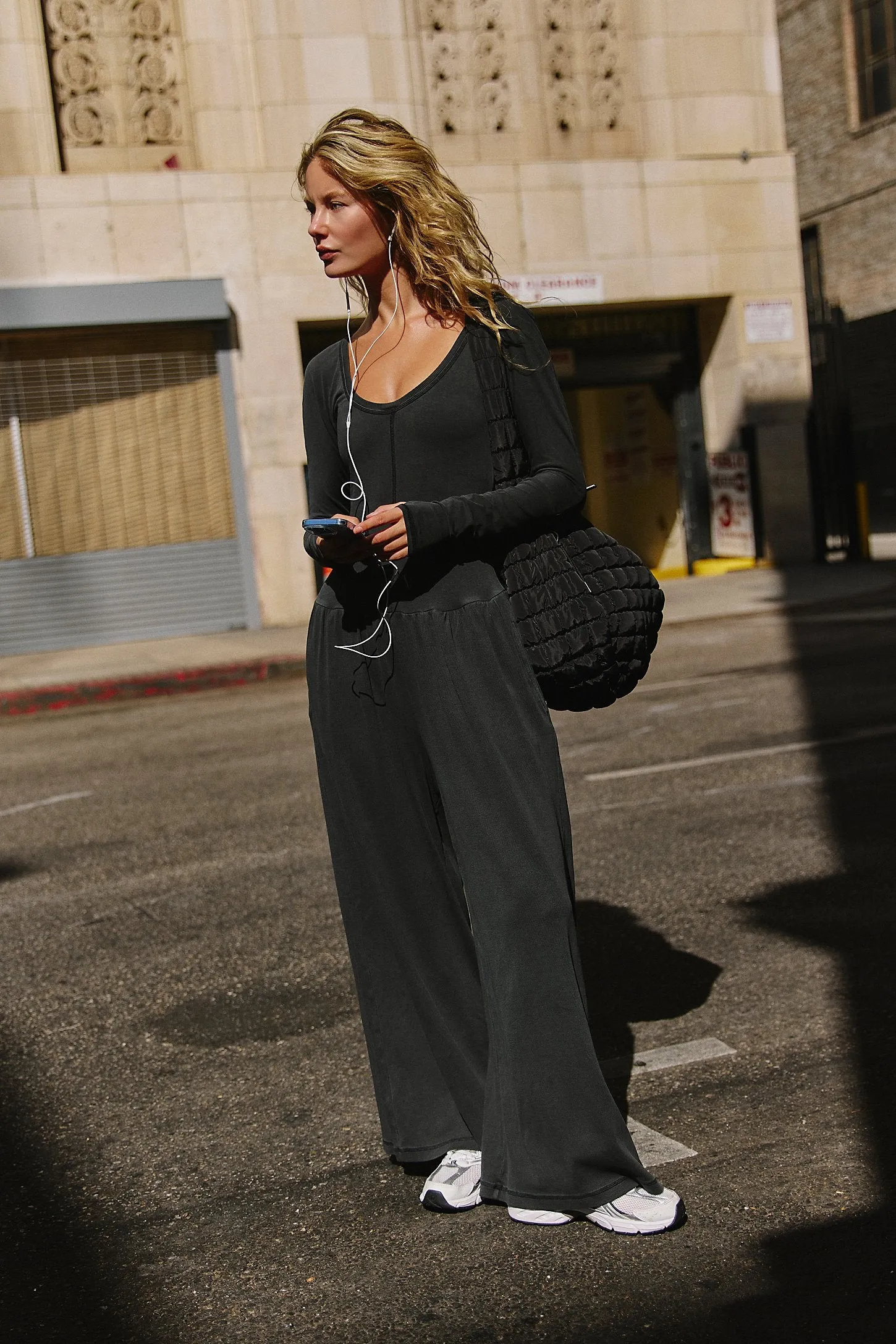 Hot Shot Wide Leg Onesie - Black OB20989