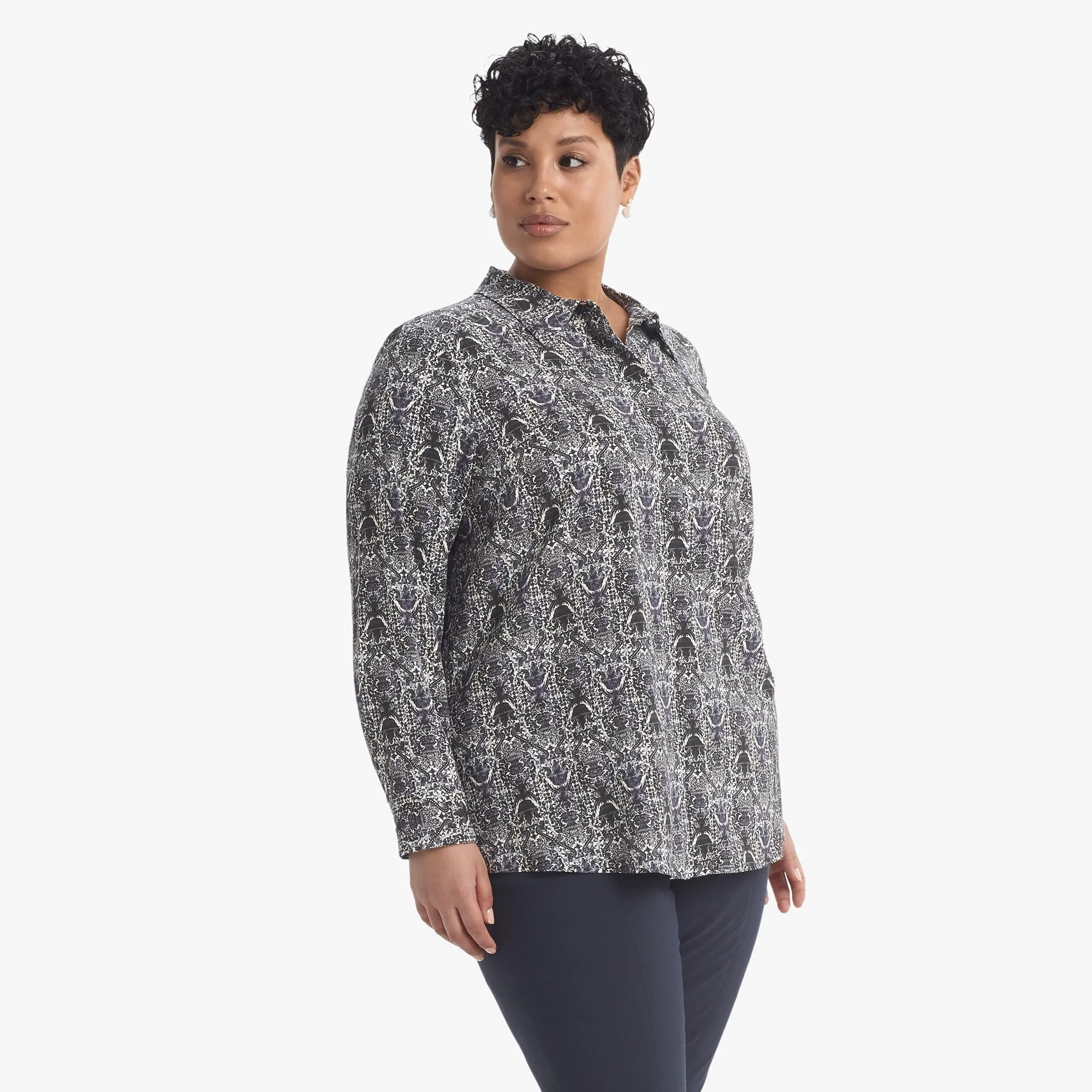 Lagarde Shirt - Rococo Print :: Galaxy Blue