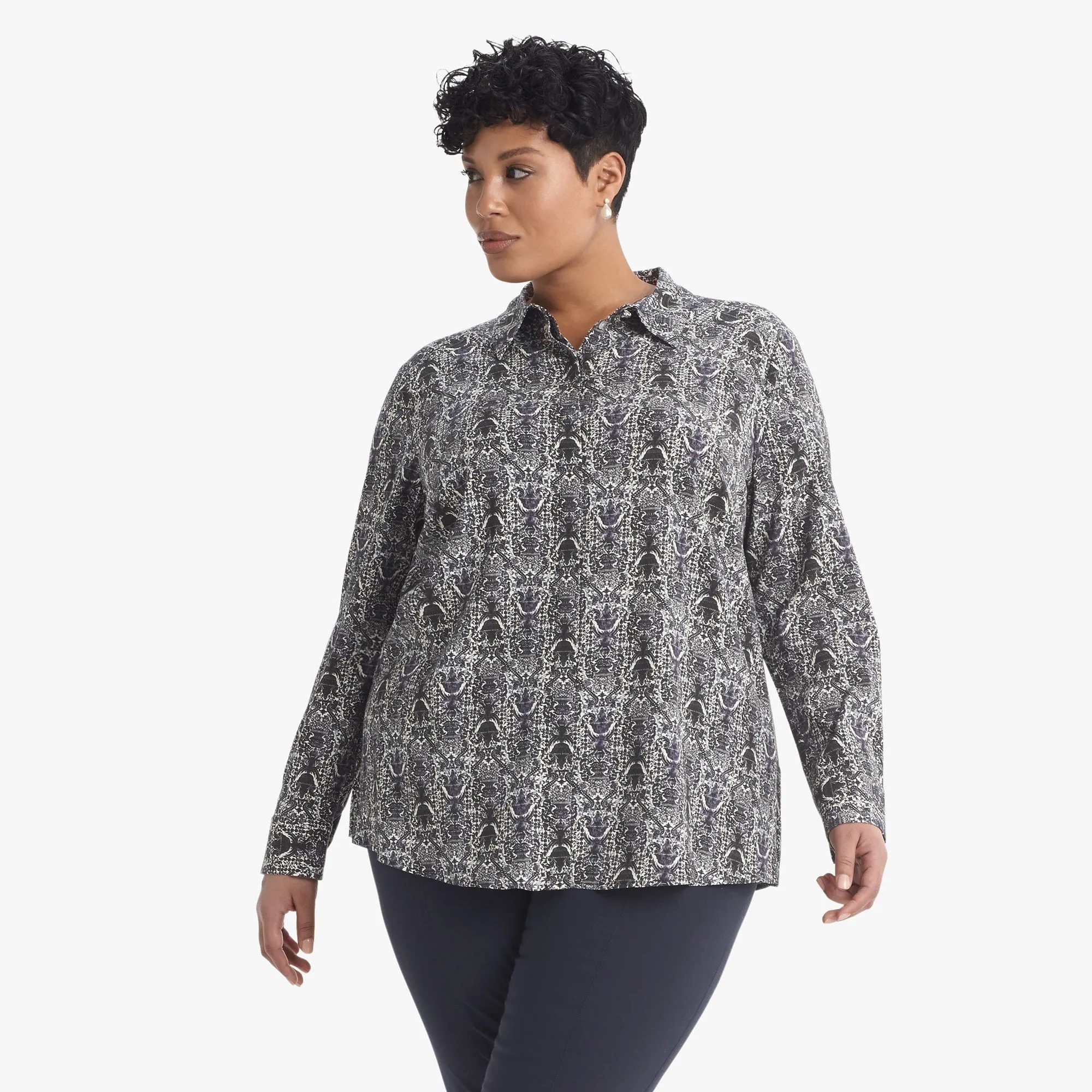 Lagarde Shirt - Rococo Print :: Galaxy Blue