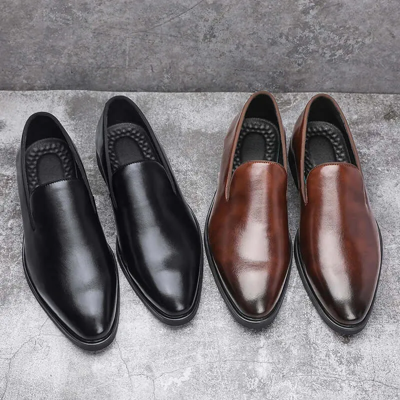 Men's Leather Loafers - Polished Slip-On Dress Shoes