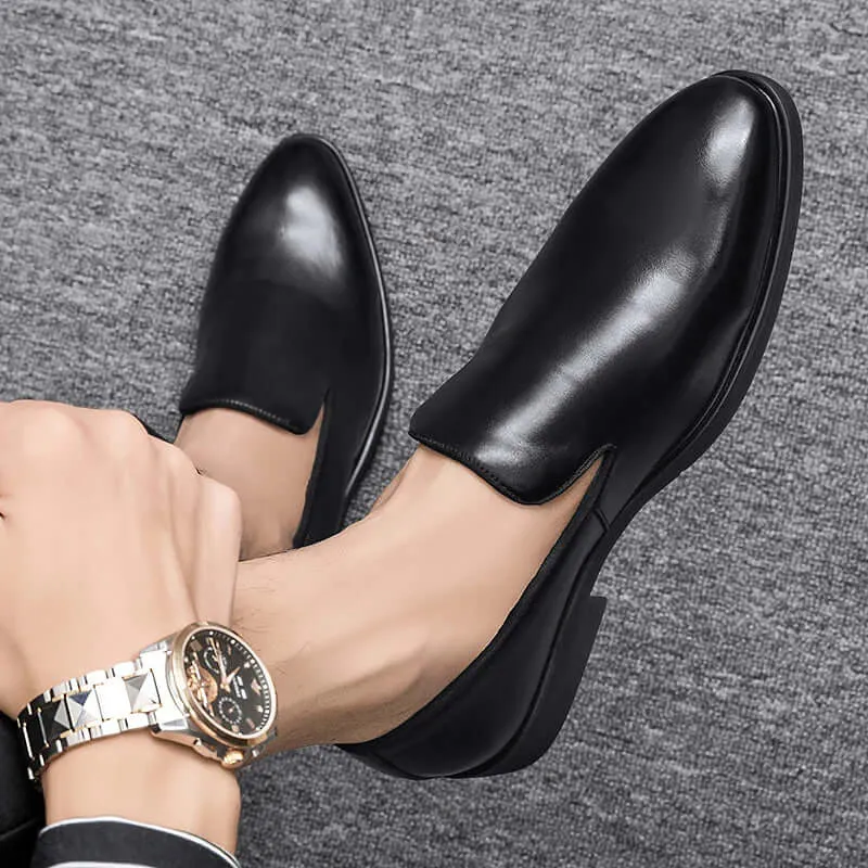 Men's Leather Loafers - Polished Slip-On Dress Shoes