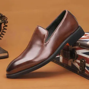 Men's Leather Loafers - Polished Slip-On Dress Shoes